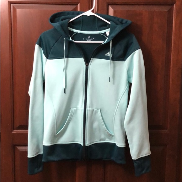 adidas Jackets & Blazers - 🏆ADIDAS Climawarm Mint Green Hoodie Thumb holes S